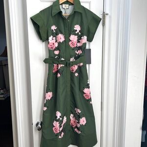 NWT Tuckernuck Olive and Pressed Powder Floral / XS